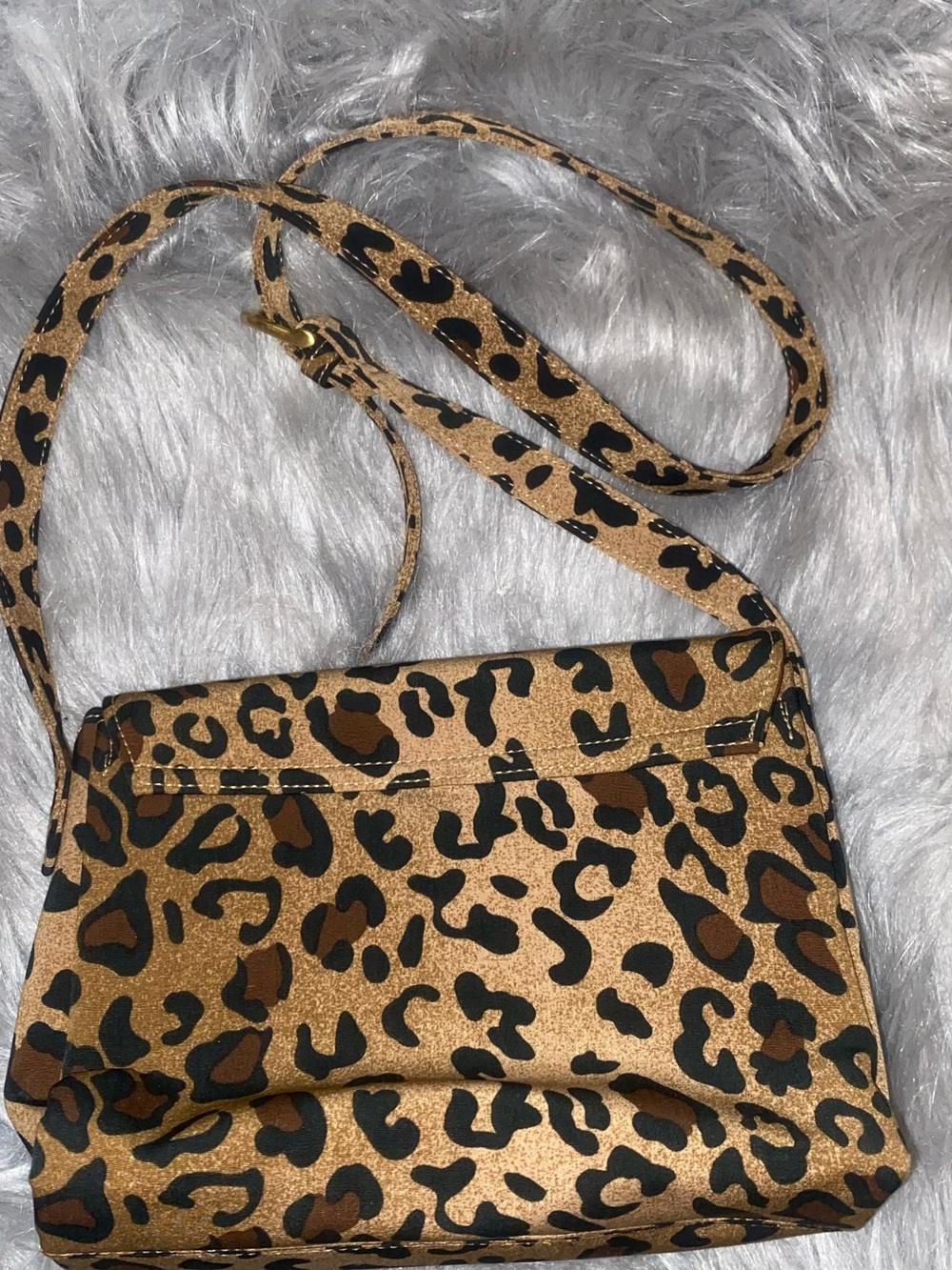 Leopard Print Crossbody Bag - Brown/Black